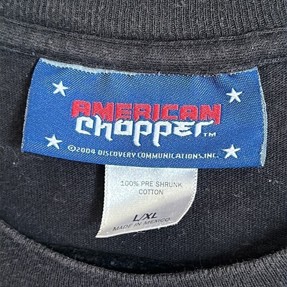 Vintage American Chopper Fire Bike Graphic Short Sleeve Cotton Tee Shirt - Picture 3 of 5